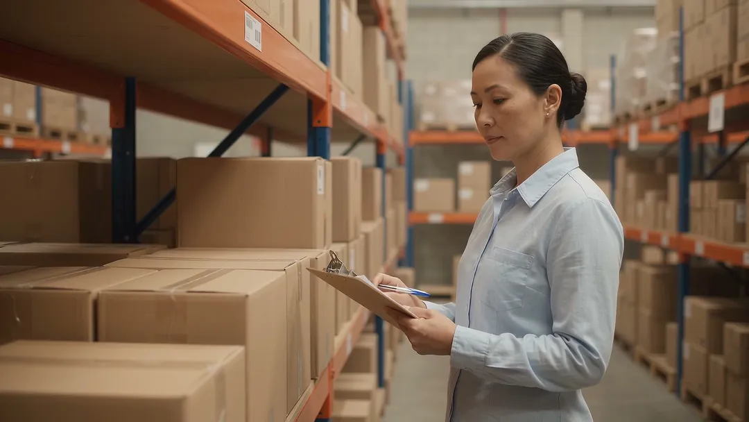 Professional checking products in a warehouse